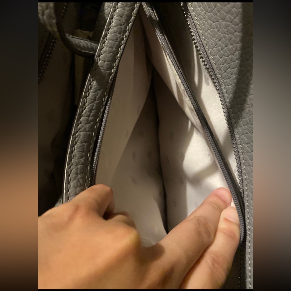 Kate Spade Pebbled Leather Satchel in Gray - Picture 3 of 3